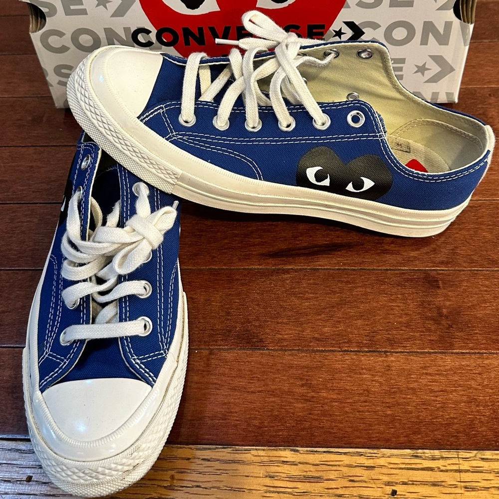 Converse x Comme des Garçons Blue and White Sneakers - Picture 2 of 16